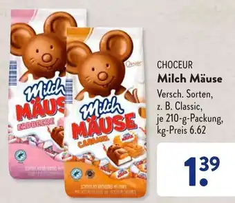 Aldi Süd Choceur Milch Mäuse 210 g Packung Angebot