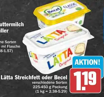 AEZ Lätta Streichfett oder Becel 225-450 g Packung Angebot