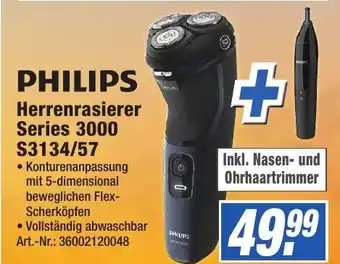 Expert Technomarkt Philips Herrenrasierer Series 3000 S3134/57 Angebot