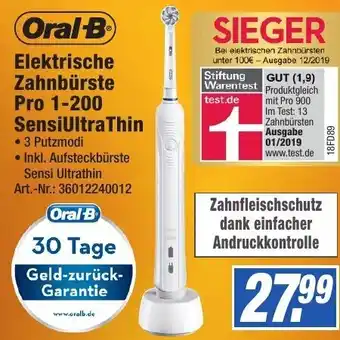 Expert Technomarkt Oral-B Elektrische Zahnbürste Pro 1-200 SensiUltraThin Angebot