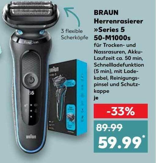 Braun herrenrasierer >series 5 50m1000s Angebot bei Kaufland
