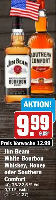 AEZ Jim Beam White Bourbon Whiskey, Honey oder Southern Comfort 0,7L Flasche Angebot