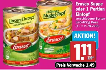 AEZ Erasco Suppe oder 1 Portion Eintopf 390-400 g Dose Angebot