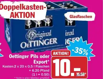 Hit Oettinger Pils oder Export 20 x 0.5 L Angebot