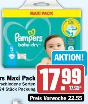 Hit Pampers Maxi Pack 66-124 Stück Packung Angebot