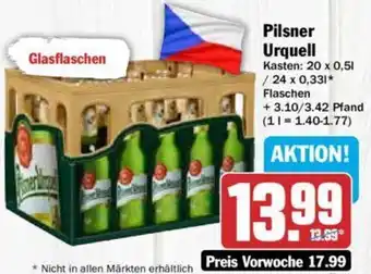 Hit Pilsner Urquell 20x0,5L/24x0,33L Angebot