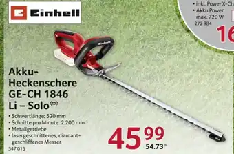 Selgros Einhell Akku-Heckenschere | GE-CH 1846Li-Solo Angebot