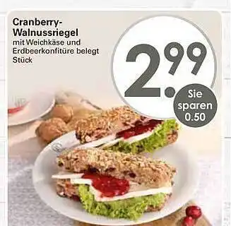 WEZ Cranberry walnussriegel Angebot