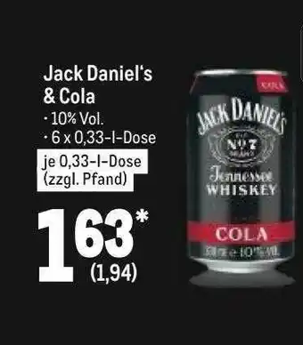 METRO Jack daniel's & cola Angebot