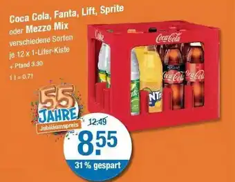 V Markt Coca cola, fanta, lift, sprite oder mezzo mix Angebot