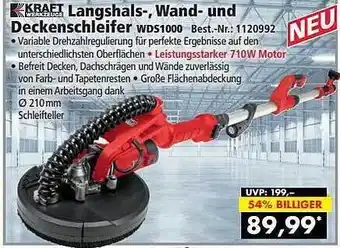 Norma24 Kraft werkzeuge langshals-, wand- und deckenschleifer wds1000 Angebot