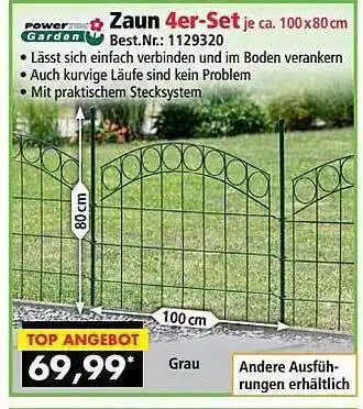 Norma24 Powertec garden zaun 4er-set Angebot