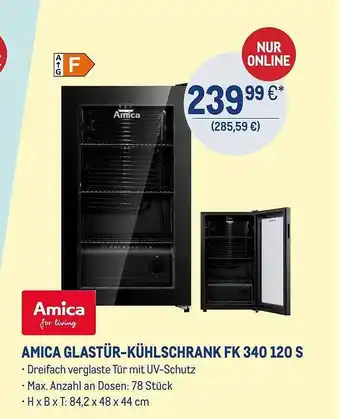 METRO Amica glastür-kühlschrank fk 340 120 s Angebot