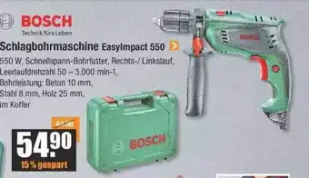 V Baumarkt Bosch schlagbohrmaschine easyimpact 550 Angebot