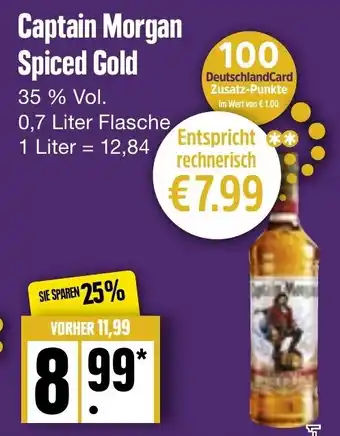 Edeka Frischemarkt Captain Morgan Spiced Gold 0,7 liter Angebot