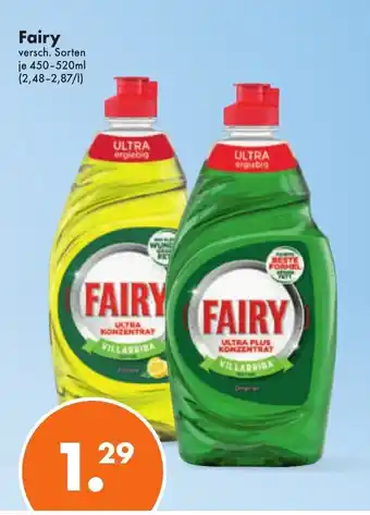 Trink und Spare Fairy Ultra Konzentrat 450-520ml Angebot