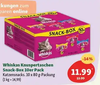 Fressnapf Whiskas Knuspertaschen Snack-Box 10er Pack 10 x 80 g Angebot