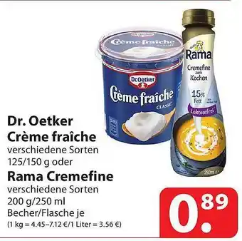 Famila Nord Ost Dr oetker crème fraîche oder rama cremefine Angebot