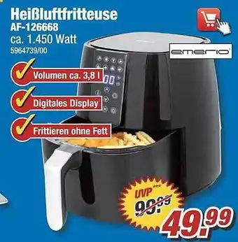 Poco Heißluftfritteuse af-126668 emerio Angebot