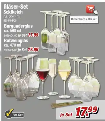 Poco Ritzenhoff & breker gläser-set sektkelch, burgunderglas oder je set rotweinglas Angebot