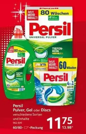 Selgros Persil pulver, gel oder discs Angebot