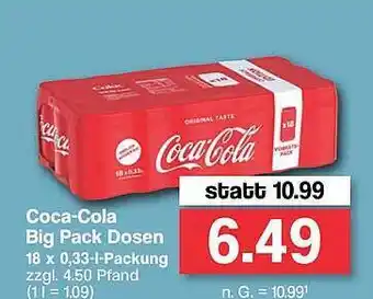 Famila Nord West Coca-cola big pack dosen Angebot