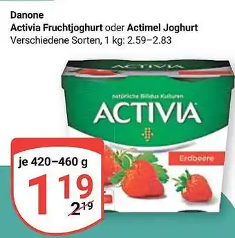 Globus Danone activia fruchtjoghurt oder actimel joghurt Angebot