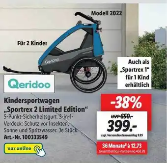 Lidl Qeridoo kindersportwagen „sportrex 2 limited edition“ Angebot