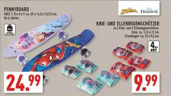 Marktkauf Pennyboard oder knie- und ellenbogenschützer spiderman frozen ii Angebot