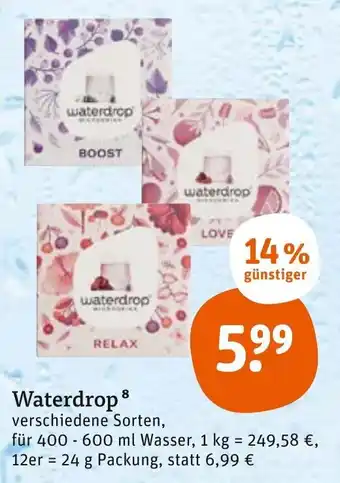 tegut Waterdrop 600 ml Angebot