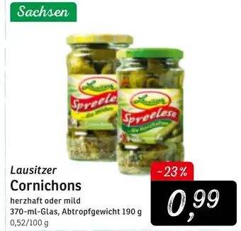 KONSUM Lausitzer Cornichons 370ml oder 190g Angebot