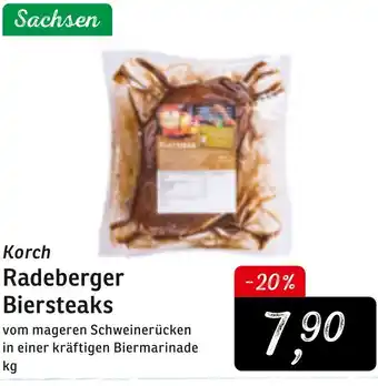 KONSUM Korch Radeberger Biersteaks Angebot