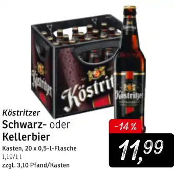 KONSUM Köstritzer Schwarz oder Kellerbier 20x0,5L Angebot