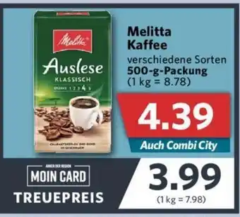 Combi Melitta Kaffee 500 g Packung Angebot