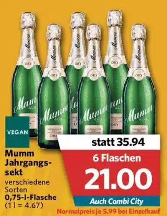 Combi Mumm Jahrgangssekt 0,75 L Flasche Angebot