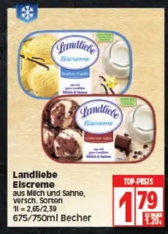 Elli Markt Landliebe Eiscreme 675/750ml Becher Angebot