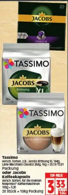 Elli Markt Tassimo 264g oder Jacobs Kaffeekapseln Angebot