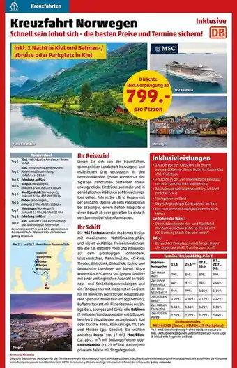 Penny Reisen Kreuzfahrt norwegen Angebot