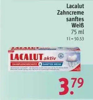 Rossmann Lacalut zahncreme sanftes weiß Angebot