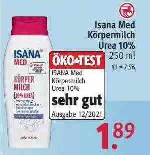 Rossmann Isana med körpermilch urea 10% Angebot