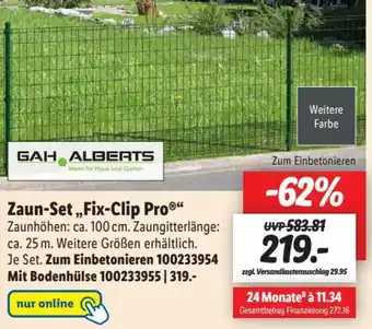 Lidl Gah Alberts Zaun Set ,,Fix Clip Pro" Angebot