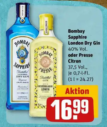 REWE Bombay Gin 700ml Angebot