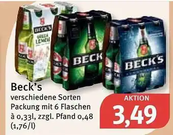 Feneberg Beck's verschiedene sorten Angebot