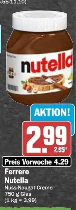 dodenhof Ferrero nutella nuss-nougat-crema Angebot