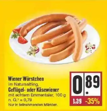 Edeka Wiener würstchen, geflügel- oder käsewiener Angebot