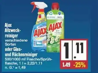 Edeka Ajax allzweckreiniger oder glas- und flächenreiniger Angebot