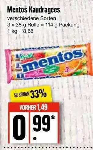 Edeka Mentos kaudragees Angebot