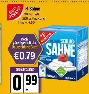 Edeka Gut & günstig h-sahne Angebot