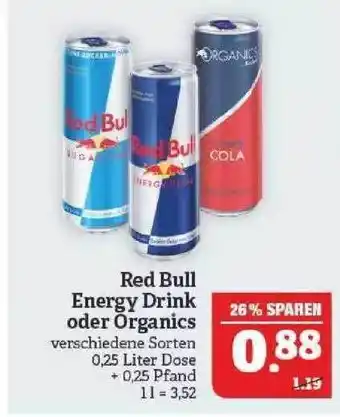 Marktkauf Red bull energy drink oder organics Angebot