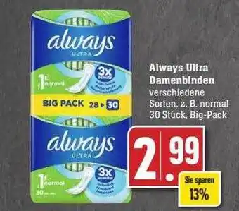 Scheck-in-Center Always ultra damenbinden Angebot